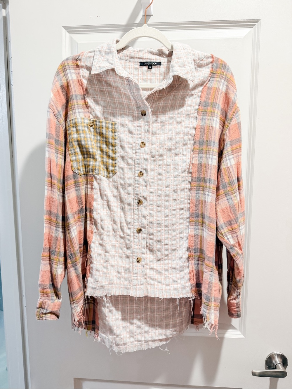 Distressed Mixed-Plaid flannel
